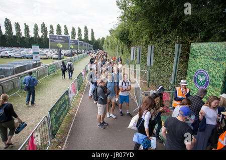 Queues and scenes around first day of Wimbledon.  Featuring: Atmosphere, View Where: London, United Kingdom When: 03 Jul 2017 Credit: Wheatley/WENN Stock Photo