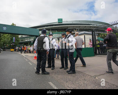 Queues and scenes around first day of Wimbledon.  Featuring: Atmosphere, View Where: London, United Kingdom When: 03 Jul 2017 Credit: Wheatley/WENN Stock Photo