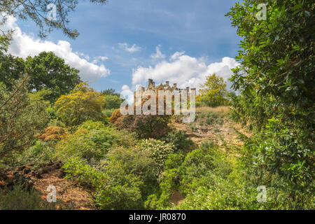 Scotney Castle dating from 1837, viewed from the Quarry Garden, Lamberhurst, Kent, United Kingdom. Stock Photo