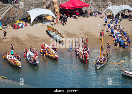 Ilfracombe Regatta 2017 boats departing from harbour Stock Photo