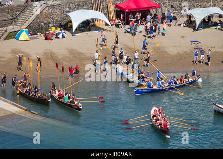 Ilfracombe Regatta 2017 boats departing from harbour Stock Photo