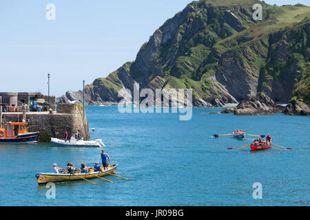 Ilfracombe Regatta 2017 boats departing from harbour Stock Photo