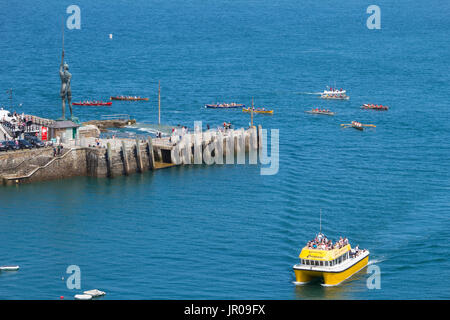 Ilfracombe Regatta 2017 boats departing from harbour Stock Photo