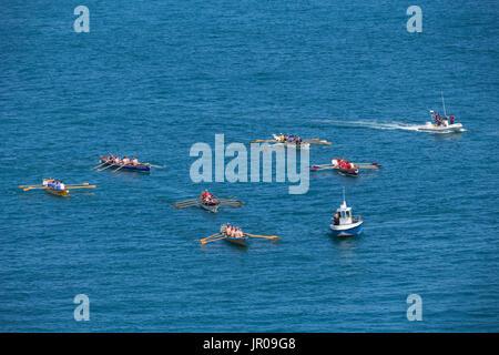 Ilfracombe Regatta 2017 boats departing from harbour Stock Photo