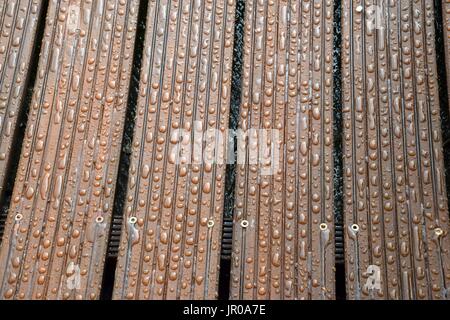 impregnated Wood with water drops Stock Photo