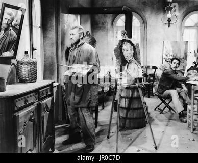 LUST FOR LIFE 1956 MGM film with Kirk Douglas as Vincent van Gogh at left and Anthony Quinn as Paul Gauguin Stock Photo
