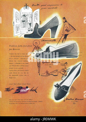 1950 British advertisement for Brevitt Shoes Stock Photo - Alamy