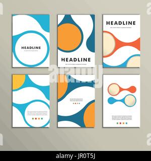Set of covers with vector abstract figures Stock Vector