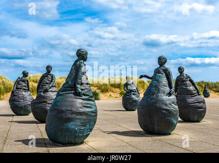 sculptors by juan munoz located at the mouth of the river Tyne at South Shields Stock Photo