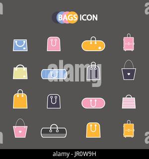 Set of simple vector icons bags Stock Vector