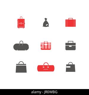 Set of simple vector icons bags Stock Vector