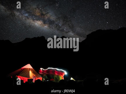 Camping in the Cordillera Blanca Stock Photo