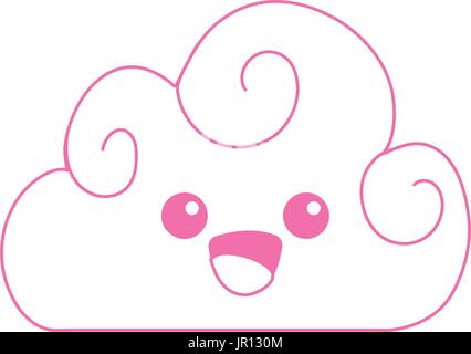 silhouette kawaii cute happy cloud weather Stock Vector Image & Art - Alamy