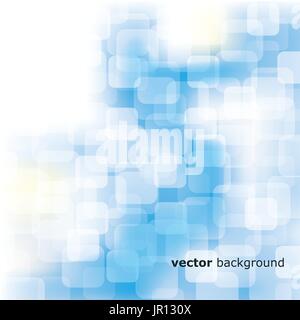 Vector Illustration of 3D Warped Squares On Blue Background Stock Vector