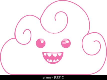 silhouette kawaii cute funny cloud weather Stock Vector Image & Art - Alamy