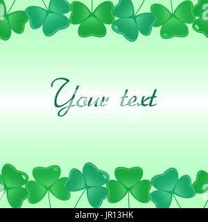 Seamless pattern with shamrock leaves for footer and banner Stock Vector
