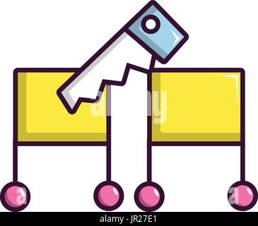 Cutting in half magic focus icon, cartoon style Stock Vector