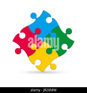 Vector puzzle pattern isolated on white background Stock Vector