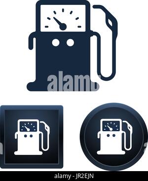 Design of gas pump icons on white background. Isolated vector illustrations. Stock Vector