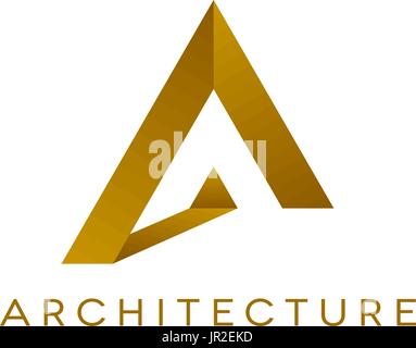 Design of architecture logo on white background. Isolated vector illustration. Stock Vector