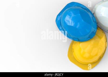 safety helmets with blank space top view Stock Photo - Alamy