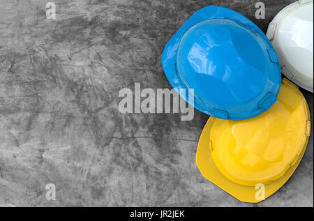 safety helmets with blank space top view Stock Photo - Alamy