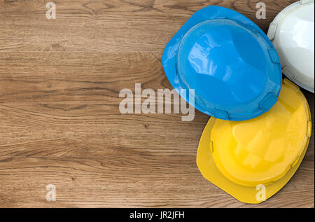 safety helmets with blank space top view Stock Photo - Alamy