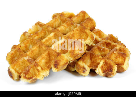 Belgian waffles isolated on white background Stock Photo