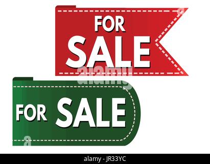 For sale banner design set over a white background, vector illustration Stock Vector