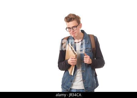 College nerd Stock Photo