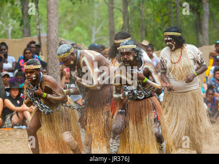 Group of performers at the Laura Aboriginal Dance Festival, Laura, Far North Queensland, FNQ, QLD, Australia Stock Photo