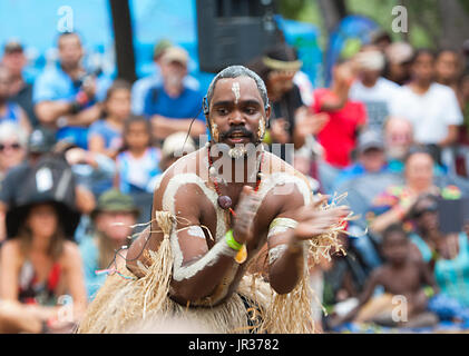 Performer at the Laura Aboriginal Dance Festival, Cape York, Far North Queensland, FNQ, QLD, Australia Stock Photo