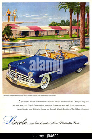 1940s USA Lincoln Magazine Advert Stock Photo