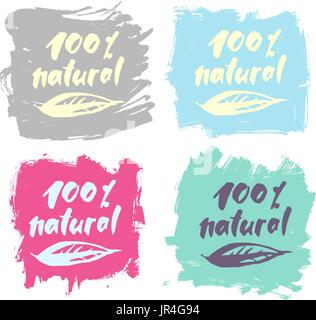 Vector natural organic eco product label Stock Vector