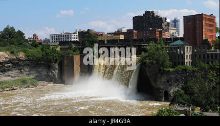 A View of the High Falls in Rochester, New York Stock Photo