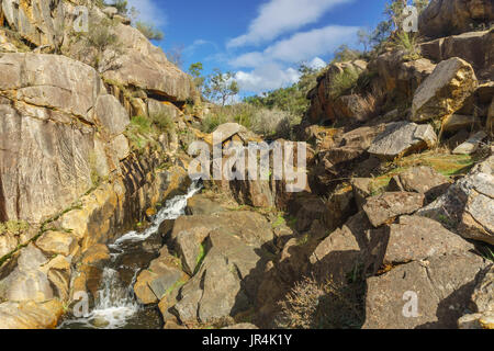 Waterfall in Paruna Wildlife Sanctuary, Avon valley, Western Australia Stock Photo