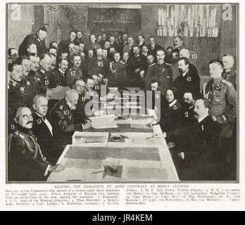 Signing the Treaty of Brest Litovsk 3 March 1918 Stock Photo