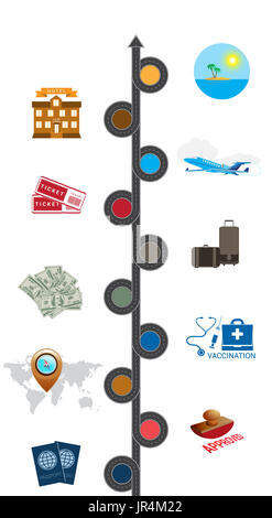 Tourism and travel concept infographic. Template 10 positions. Stock Photo