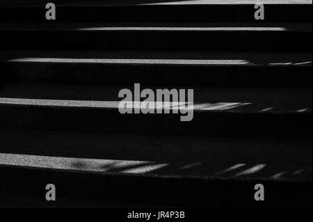 Black and White Image of Steps with high contrast and abstract Stock Photo
