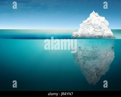 3d rendering iceberg model on blue ocean Stock Photo