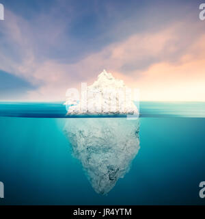 3d rendering iceberg model on blue ocean Stock Photo