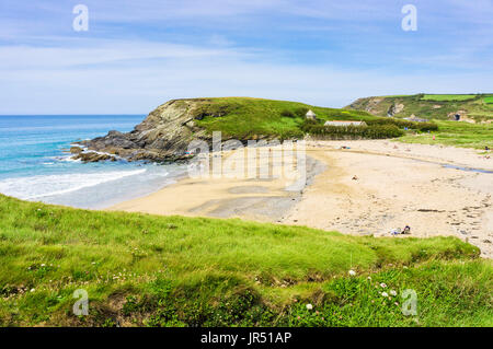 Gunwalloe Beach also known as Church Cove, Lizard Peninsula, Cornwall, UK in summer Stock Photo