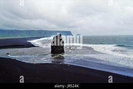Reynisfjara beach, from puffin populated cliffs Stock Photo
