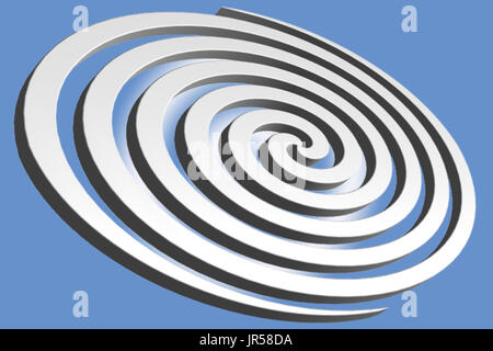 Abstract spiral with snail wind against light blue gradient background. Stock Photo