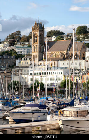 Boats moored in Torquay harbour Stock Photo