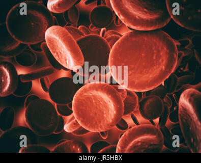 Red blood cells illustration, scientific or medical or microbiological background Stock Photo