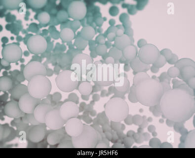 Abstract cluster of 3d spheres on white background Stock Photo