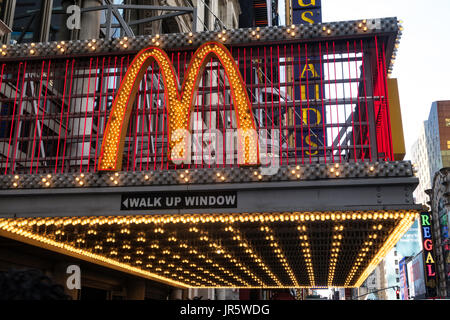 McDonald's Restaurant, 42nd Street, Times Square, NYC Stock Photo