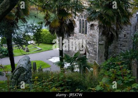 St Just in Roseland church, Cornwall, England Stock Photo