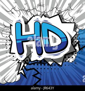 HD - Comic book style phrase on abstract background. Stock Vector